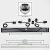 Ripoll Suspension, Boule lumineuse, Suspension Chrome, Fumé, 3 lumières