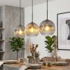 Ripoll Suspension, Boule lumineuse, Suspension Ambre, Clair, Fumé, 3 lumières