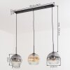 Ripoll Suspension, Boule lumineuse, Suspension Ambre, Clair, Fumé, 3 lumières