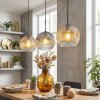 Ripoll Suspension, Boule lumineuse, Suspension Ambre, Clair, Fumé, 3 lumières