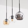 Koyoto Suspension, Boule lumineuse, Suspension Ambre, Chrome, Clair, Fumé, 3 lumières