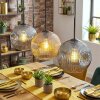 Ripoll Suspension, Boule lumineuse, Suspension Ambre, Fumé, 3 lumières