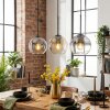 Koyoto Suspension, Boule lumineuse, Suspension Ambre, Clair, Fumé, 3 lumières