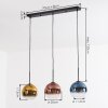 Koyoto Suspension, Boule lumineuse, Suspension Bleu, Or, Clair, Cuivré, 3 lumières