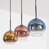 Koyoto Suspension, Boule lumineuse, Suspension Bleu, Or, Clair, Cuivré, 3 lumières