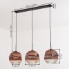 Ripoll Suspension, Boule lumineuse, Suspension Clair, Cuivré, 3 lumières