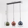 Koyoto Suspension, Boule lumineuse, Suspension Bleu, Vert, Cuivré, 3 lumières