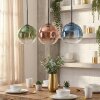 Koyoto Suspension, Boule lumineuse, Suspension Bleu, Vert, Clair, Cuivré, 3 lumières