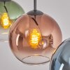 Koyoto Suspension, Boule lumineuse, Suspension Bleu, Vert, Clair, Cuivré, 3 lumières