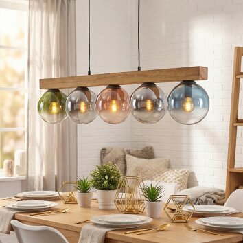 Gastor Suspension, Boule lumineuse, Suspension Écru, Noir, 5 lumières