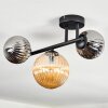 Chehalis Plafonnier, Boule lumineuse Ambre, Chrome, Fumé, 3 lumières