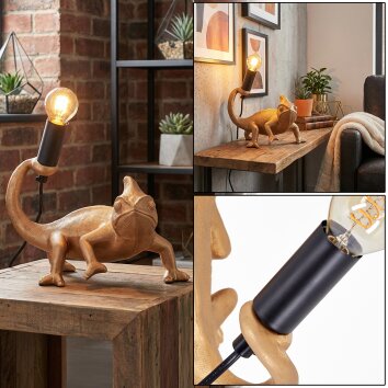 Lyrion Lampe à poser Or, Noir, 1 lumière