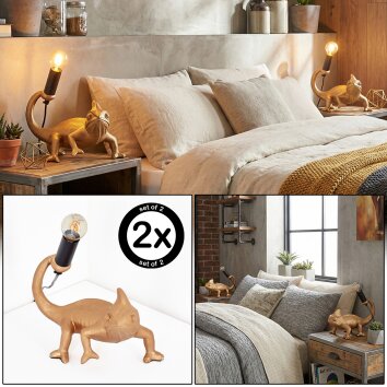 Lyrion Lampe à poser Or, Noir, 1 lumière