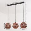 Ripoll Suspension, Boule lumineuse, Suspension Cuivré, 3 lumières