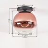 Koyoto Plafonnier, Boule lumineuse 30 cm Clair, Cuivré, 1 lumière