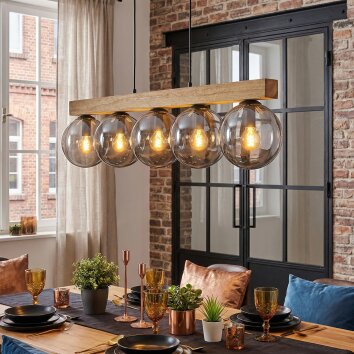 Gastor Suspension, Boule lumineuse, Suspension Écru, Noir, 5 lumières