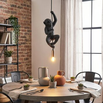 Evelis Suspension, Suspension Or, Noir, 1 lumière