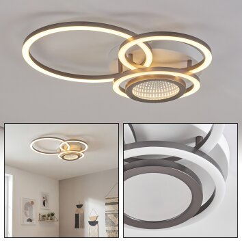 Savin Plafonnier LED Brun, Blanc, 1 lumière