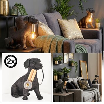 Jomil Lampe à poser Or, Noir, 1 lumière