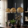 Ripoll Suspension, Boule lumineuse, Suspension Or, Clair, 3 lumières