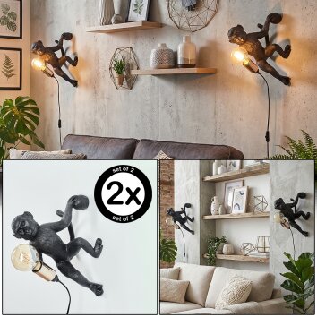 Leonix Applique murale Or, Noir, 1 lumière