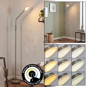 Kavin Lampadaire LED Nickel mat, 1 lumière