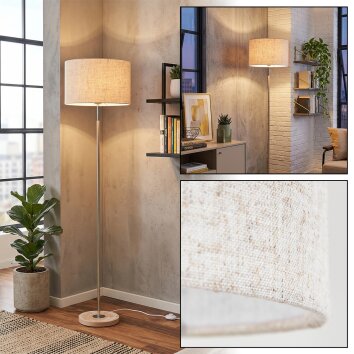 Ganik Lampadaire Chrome, Sable, 1 lumière