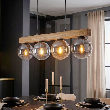 Gastor Suspension, Boule lumineuse, Suspension Écru, Noir, 4 lumières