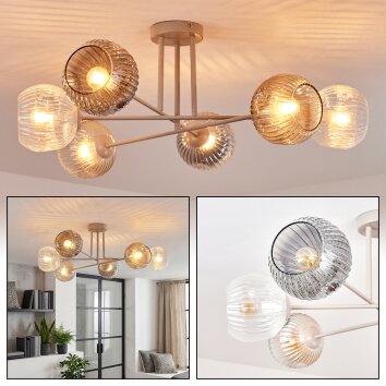 Ripoll Plafonnier, Boule lumineuse Sable, 6 lumières