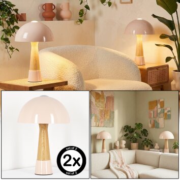 Lampe Champignon  Forgek Lampe à poser Champagne, Couleur bois, 1 lumière