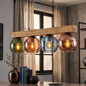 Koyoto Suspension, Boule lumineuse, Suspension Écru, Noir, 4 lumières