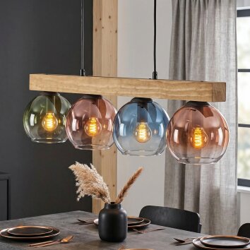 Koyoto Suspension, Boule lumineuse, Suspension Écru, Noir, 4 lumières