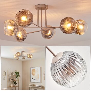 Ripoll Plafonnier, Boule lumineuse Sable, 6 lumières