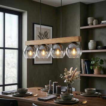 Koyoto Suspension, Boule lumineuse, Suspension Écru, Noir, 4 lumières