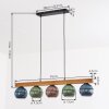 Koyoto Suspension, Boule lumineuse, Suspension Écru, Noir, 5 lumières