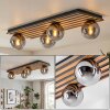 Rafon Plafonnier, Boule lumineuse Couleur bois, Noir, 4 lumières