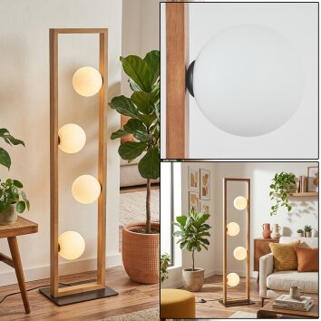 Zanin Lampadaire LED Écru, Noir, 4 lumières