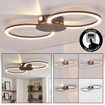 Koman Plafonnier LED Noir, 1 lumière