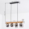 Ripoll Suspension, Boule lumineuse, Suspension Écru, Noir, 4 lumières