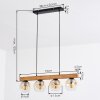 Ripoll Suspension, Boule lumineuse, Suspension Écru, Noir, 4 lumières