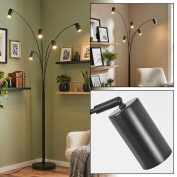Javel Lampadaire Noir, 5 lumières