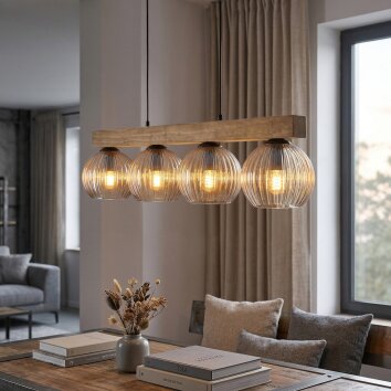 Koyoto Suspension, Boule lumineuse, Suspension Écru, Noir, 4 lumières