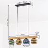 Koyoto Suspension, Boule lumineuse, Suspension Écru, Noir, 4 lumières