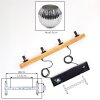 Ripoll Suspension, Boule lumineuse, Suspension Écru, Noir, 4 lumières