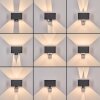 Almodofa Lampe murale d´extérieur, Luminaire Up & Down, Applique murale LED Anthracite, 1 lumière, Détecteur de mouvement