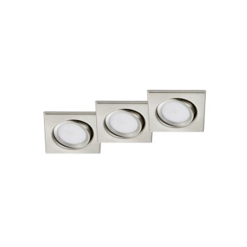 Trio Spot encastrable LED Nickel mat, 3 lumières