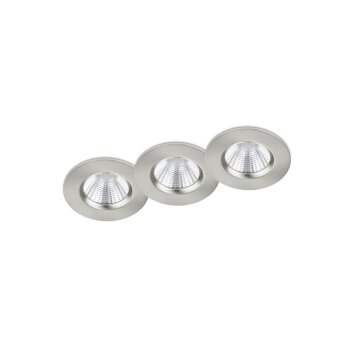 Trio Spot encastrable LED Nickel mat, 3 lumières