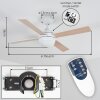 Lenok Ventilateur de plafond lumineux LED Blanc, 1 lumière, Télécommandes