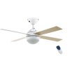 & Ventilateur de plafond lumineux Luminaires Eglo LED Couleur bois, Blanc, 1 lumière, Télécommandes