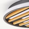 Velani plafonnier LED rond Ø 41 cm, lattes en bois, design scandinave pour salon
